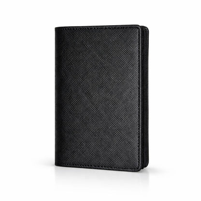 Zwarte leren paspoorthoes, gesloten