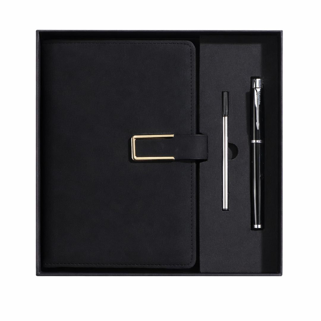 Notitieboek zwart met bijpassende pen