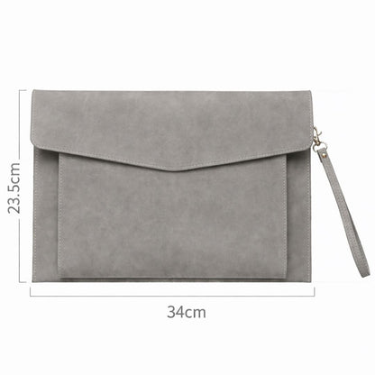 Achterkant laptophoes met merklabel